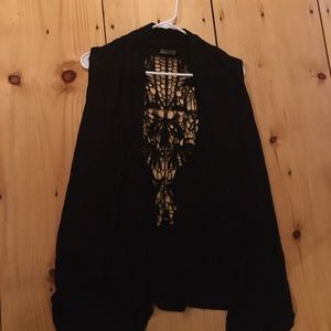 Cover-up, lace back shirt